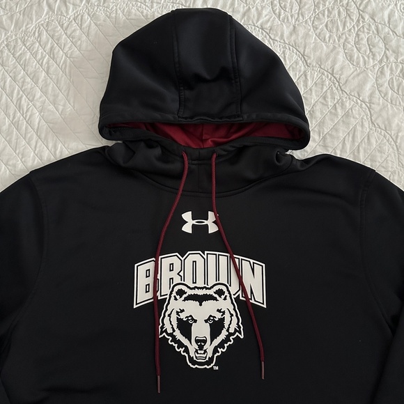 Under Armour Brown University Coldgear Kids Large Hoodie Pullover Sweatshirt - Picture 2 of 9